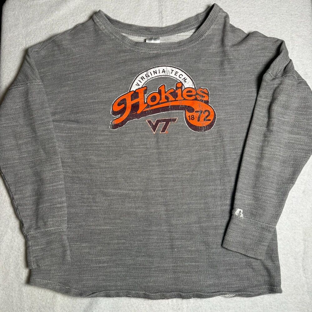 Virginia Tech Hokies NCAA College Sweater Gray Women's Size L 12/14